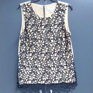 Floral Lace Overlay Sleeveless Top